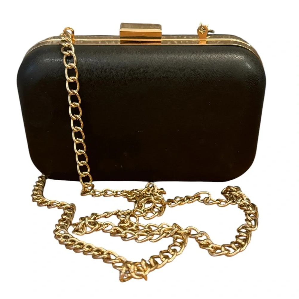a new day hard case clutch with gold‎ chain